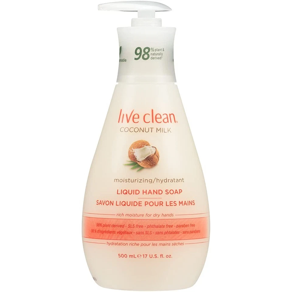 Live Clean Hand Soap Coconut Milk 17oz Pump