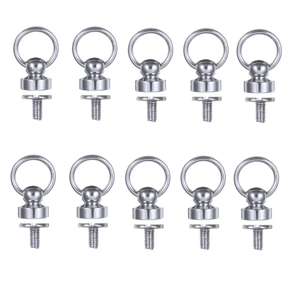  10 pezzi 9 mm borchie in ottone rivetto vite indietro anello a testa tonda - Immagine 1 di 1