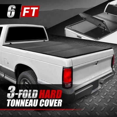 For 82-93 Chevy S10 GMC S15 Sonoma 6Ft Bed FRP Hard Solid Tri-Fold Tonneau Cover Foto 1 de 4