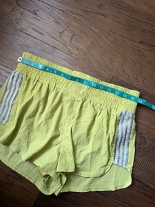 FREE PEOPLE MOVEMENT Womens Neon Green Side Lace Shorts Comfy Medium - Picture 1 of 6