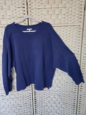 Womens Maurices Ribbed Textured Sweatshirt Size XXL Drop Shoulder Blue Side Slit - Image 1 of 3