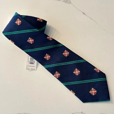 NUEVO POLO DE COLECCIÓN RALPH LAUREN RAYAS 100% SEDA REP CLUB HECHO A MANO Corbata para el cuello ITALIA Foto 1 de 4