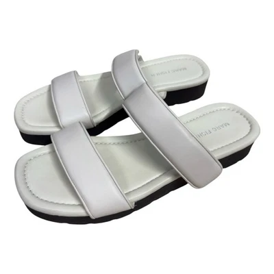 Sandalia Marc Fisher Kina Slide Talla 9.5 Gris Claro Doble Correa Informal Comodidad Foto 1 de 4