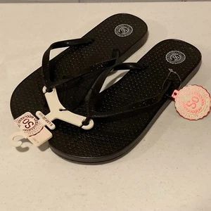 SO KOHL'S FLIP FLOPS Damengröße 11 schwarz glitzernd brandneu - Bild 1 von 9