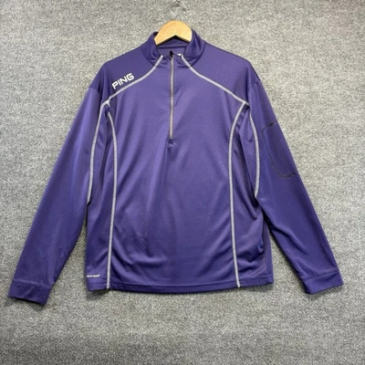 Ping 1/4 Zip Pullover Shirt Men Large Purple Long Sleeve Performance - Image 1 of 4