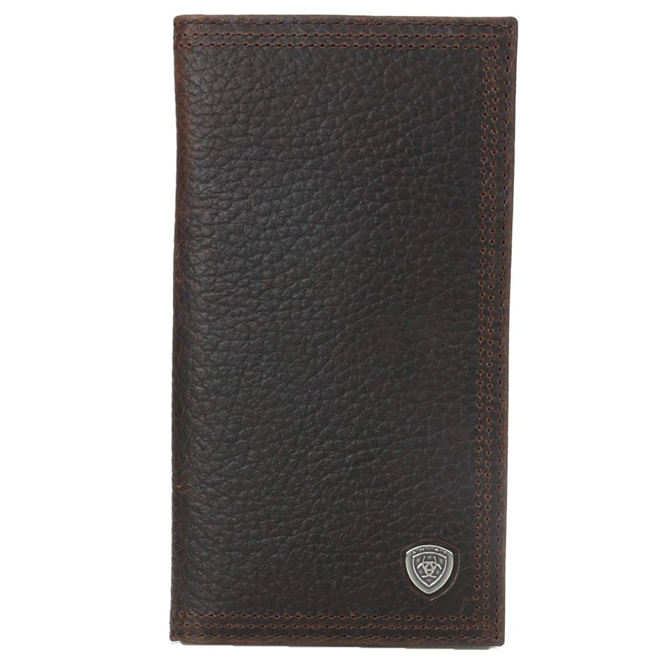 Mens Ariat Leather Brown Rodeo Wallet Checkbook Cover A35118282