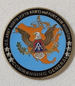 3 STAR GEN US ARMY NORTH FIVE ARMY FORT SAM HOUSTON Challenge Coin 2"DIA - Bild 1 von 5