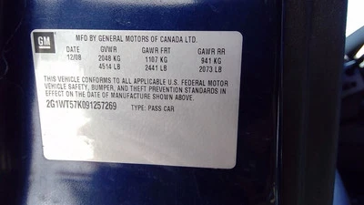 Driver Front Seat VIN W 4th Digit Limited Bench Cloth Fits 09-16 IMPALA 231670 Foto 1 de 4