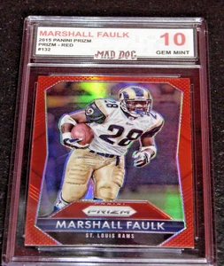 MARSHALL FAULK***2015 Panini PRIM-RED Refractor***GEM 10--RAMS--MAD Dog GRADED - Picture 1 of 1