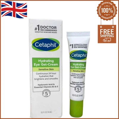 Cetaphil Hydrating Eye Gel Cream Sensitive Skin Hyaluronic Acid B3 E Vitam 0.5oz