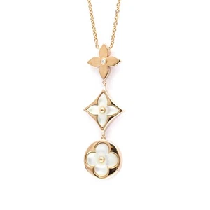 Louis Vuitton CRAVATT BLOSSOM NECKLACE Q94262 Pink Gold (18K) Moth... BF579696 - Picture 1 of 13