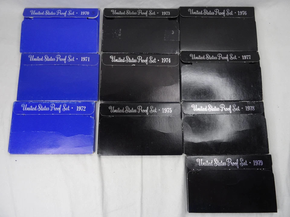 1970-1979 US Mint Proof Sets Lot of 10 Decade 57 Coins United States OGP - Image 1 of 4