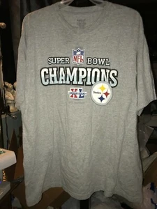 REEBOK SUPER BOWL XL Champions Heather Gray T-Shirt Men's XL PITTSBURGH STEELERS - Picture 1 of 9