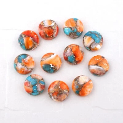 Cabujón redondo turquesa cobre ostra 8 mm a 15 mm piedras preciosas naturales sueltas Foto 1 de 4