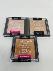 3 PACK Wet N Wild MegaGlo Highlighting Powder 319 Blossom 333 Golden 336 Awesom - Picture 1 of 8