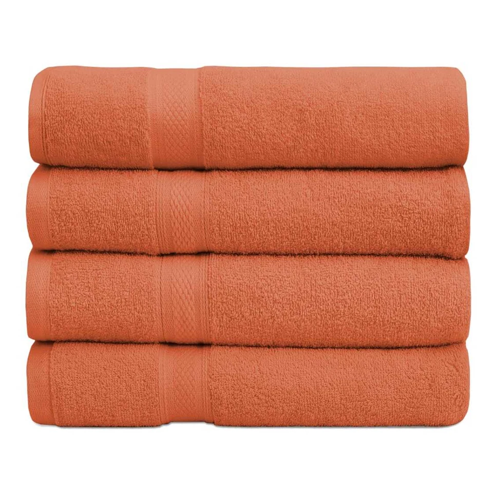 Paquete de 4 toallas de baño de algodón juego de peinado de lujo 27"x54" 500 GSM altamente absorbentes Foto 1 de 3