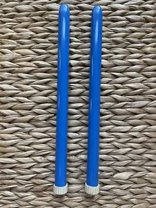Vintage Aluminum Candles (2) Mid Century Bright Blue CHASE Dripless Lifetime - Picture 1 of 4