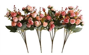 Everlasting Silk Flowers Cemetery Flowers - Red-Roses Artificial Flowers for... - Picture 1 of 7