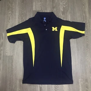 Michigan University Wolverines NCAA Polo Shirt Men’s Size Small Blue Yellow - Picture 1 of 4