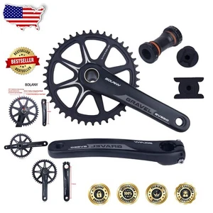 170/172.5mm Aluminum Alloy Bike Crankset with 42T Chainring & Bottom Bracket - Picture 1 of 11