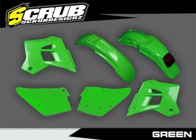 Kit de carrocería de plástico enduro color verde Kawasaki KDX200 KDX220 1995-2006 Foto 1 de 4
