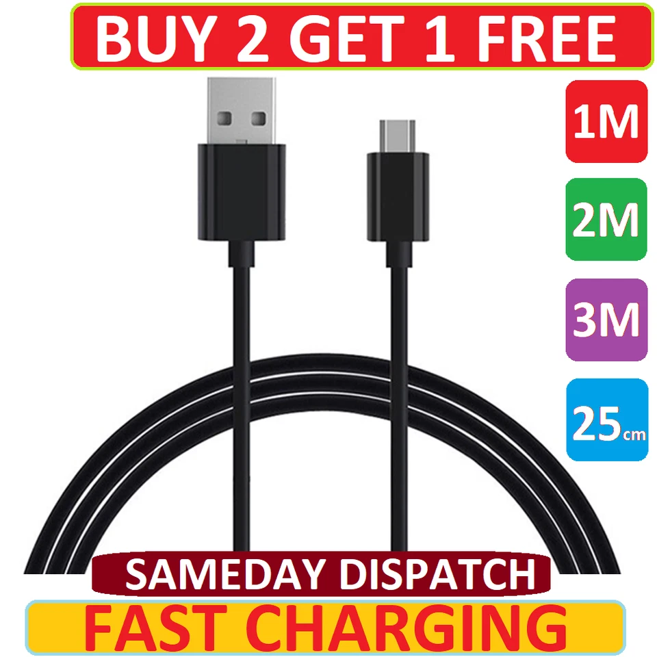 For Huawei P Smart 2019 Y9 Y6 Y7 Pro Micro USB Data Charger Charging Cable Lead - Image 1 of 4