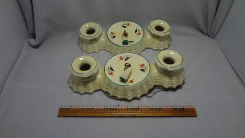Porsellier Art Deco Ceiling Lights  Pair Flush Mounted Cover