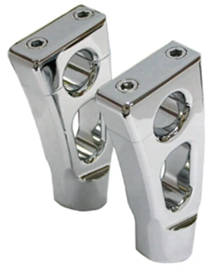 Elevadores de manillar ranurados de tocho cromado de 4" para Harley Dyna Softail FXD 41040 Foto 1 de 1