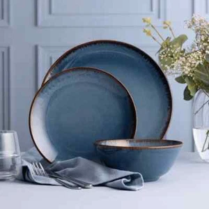 Mason Cash Reactive Glaze Blue 12 Piece Dinner Set Blue Glaze Brand New In Box - Picture 1 of 5