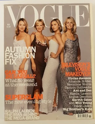 BRITISH VOGUE MAGAZINE NOVEMBER 2002 COVER TELEVISIONS VOGUE MAKEOVER - Image 1 of 4