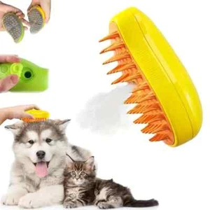 3 In 1 Dog Cat Steam Brush Pet Electric Spray Massage Comb Pet Hair Removal Comb - Picture 1 of 15