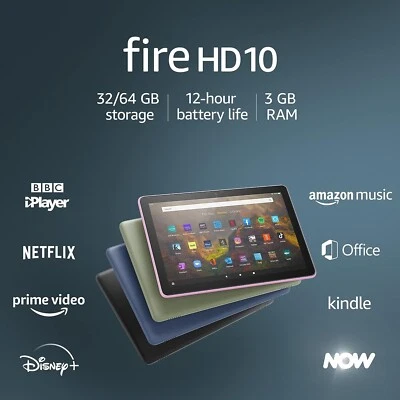 Fire HD 10 tablet 11th Generation 10.1 inch 1080p Full HD 64 GB Denim Blue Alexa - Image 1 of 4