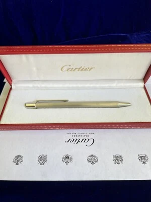 Bolígrafo Cartier Paladio Oro Borde Auténtico Nuevo Antiguo Stock Caja Foto 1 de 4