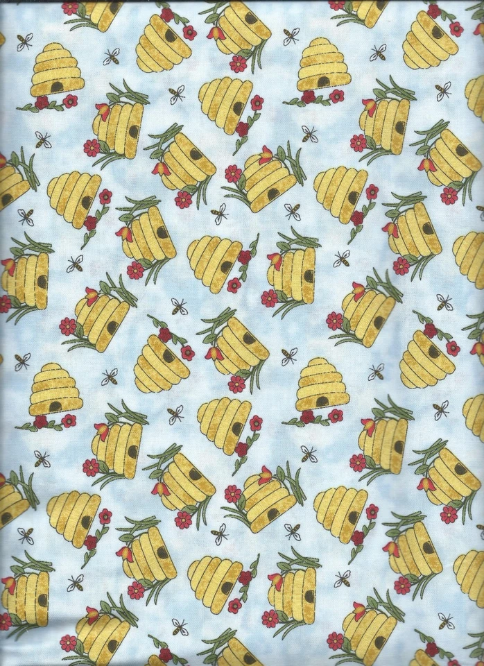 "Цветные кошки", пчелиный бочонок с пчелами, небо, Benartex, BTY - Изображение 1 из 1