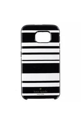 Funda rígida híbrida Kate Spade para Samsung Galaxy S6 negra blanca a rayas NUEVA Foto 1 de 4
