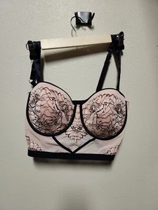 Sujetador con aros largo de encaje para mujer - Auden rosa grande - Imagen 1 de 4