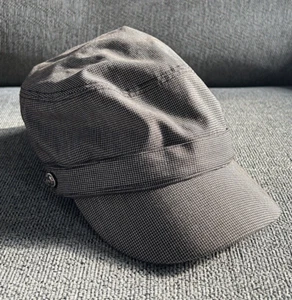 DC Shoes Baker Boy Grey Check Hat Cap Peaked Y2K Headwear 00s One Size Conductor - Picture 1 of 18