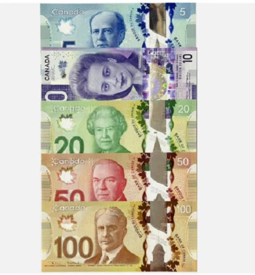 2013-2018 Canada Set 5 Pcs 5 10 20 50 100 P 106 108 109 110 113 NEW UNC Banknote - Image 1 of 2