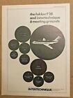 1971 Aircraft Advert INTERTECHNIQUE FOKKER F28 6 MEETING GROUNDS AERONAUTICS