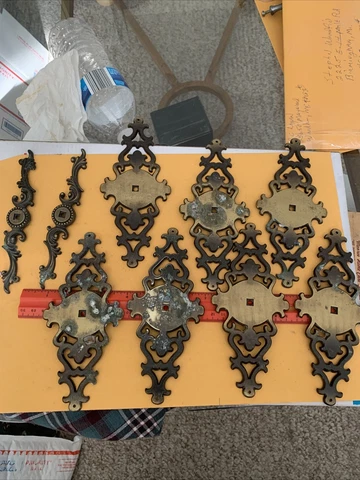 Vintage Lot Of 8 Pcs. Brass Backing Plates Cover