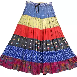 Nuevo con etiquetas FALDA MAXI ESCALONADA PARCHE HIPPIE FUNKY SACRED THREADS boho funky L Envío gratuito - Imagen 1 de 6