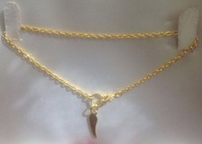 Antique Gold Angel Wing Charm & Gold Plated Chain Anklet 10" Unwanted Gift