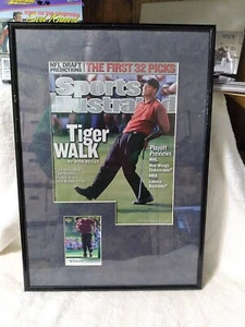 Tiger Woods 2001 cubierta superior #1 enmarcado de radiocontrol deportes ilustrados 4/22/02 casi nuevo/m - Imagen 1 de 4