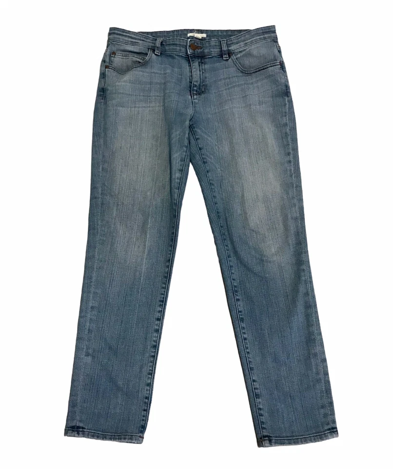 Eileen Fisher Boyfriend Ankle Jeans Mid Rise Stretch Organic Cotton Women’s Sz 6 Foto 1 de 4