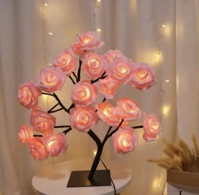 Lampe de Table LED Rose fleur arbre USB veilleuses décoration  - Photo 1/3