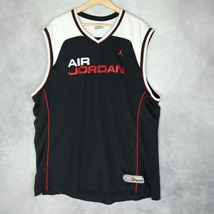 Maglia vintage Air Jorden Jumpman camicia uomo XXL nera rossa senza maniche - Foto 1 di 24