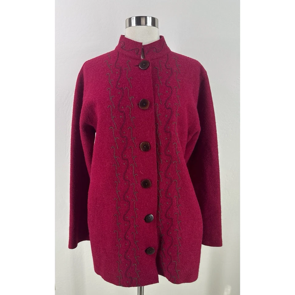 Chaqueta para mujer J. Jill 60 % alpaca 40 % lana bordada con botones talla S Foto 1 de 4