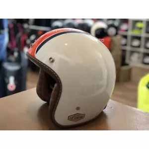 Casco jet vintage omologato cafe racer scrambler Torx WYATT Gulf white - Foto 1 di 4