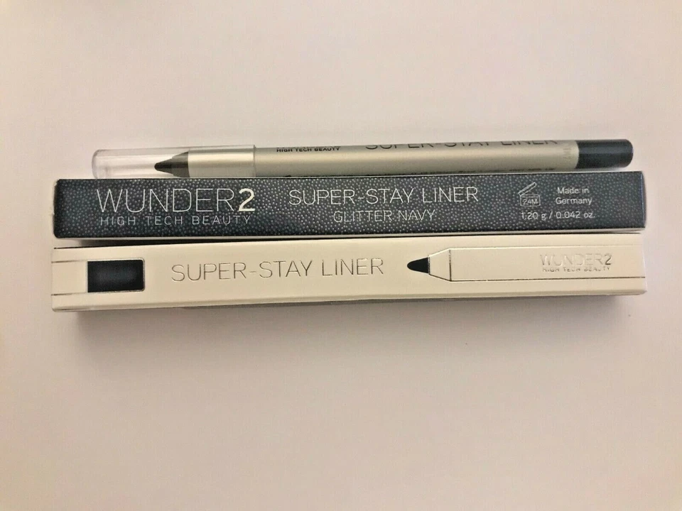 LOT OF 2 WUNDER 2 SUPER STAY LINER GLITTER NAVY 0.042oz EACH NIP - Image 1 of 1