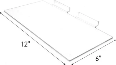 25 Estantes Slatwall Estante Zapato 12" x 6" Plano Estireno Acrílico Transparente Rejilla de Listones Foto 1 de 4